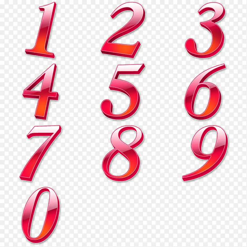 红色荧光数字PNG图片素材下载_图片编号qpajjdnn-免抠素材网