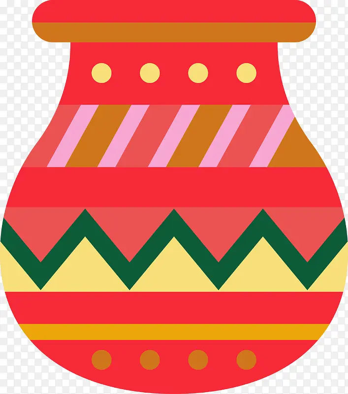 波西米亚风陶罐插图矢量图