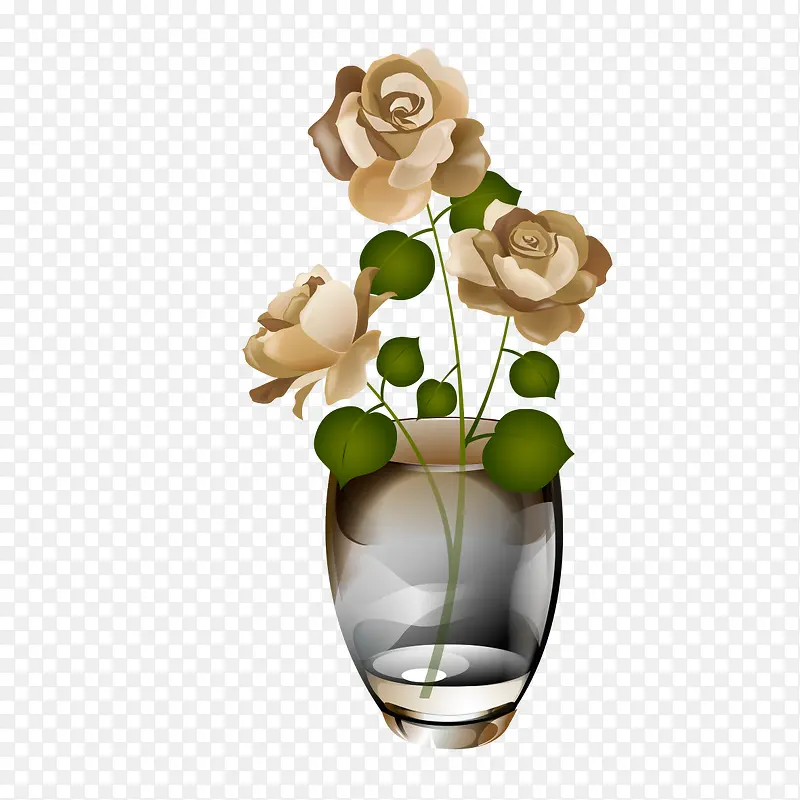 插玫瑰花的花瓶