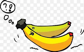疑问表情的香蕉