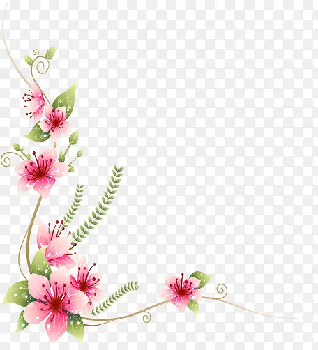 手绘锦带花