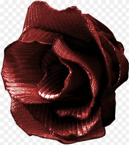 暗红布料花朵装饰