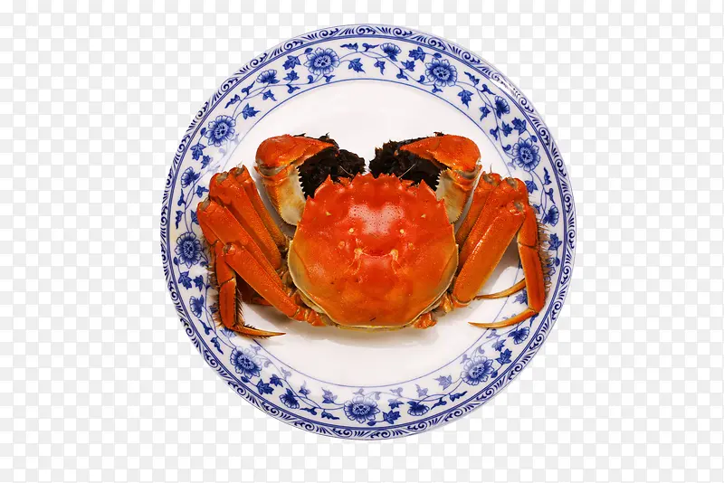 盘子里的一只大螃蟹