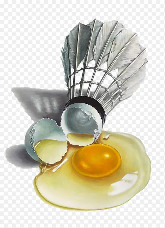 创意插画-鸡蛋羽毛球