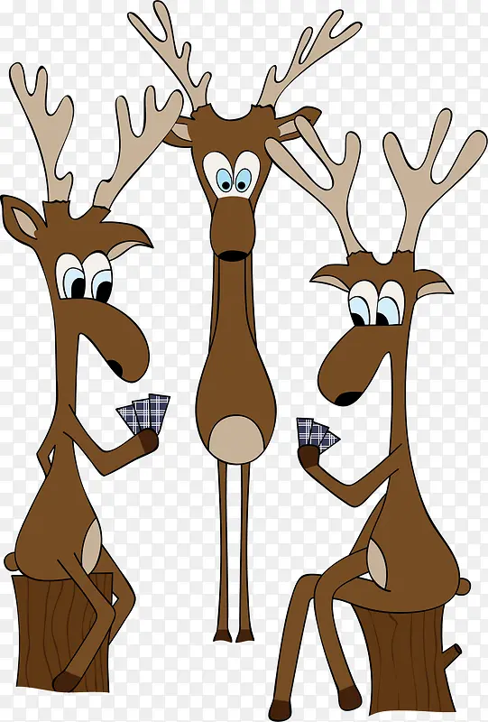 圣诞节可爱棕色麋鹿