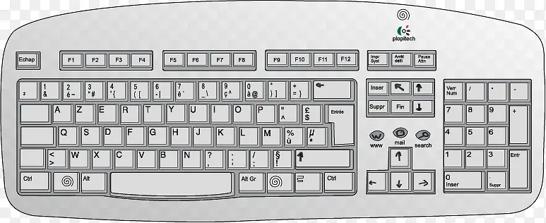 矢量灰色键盘