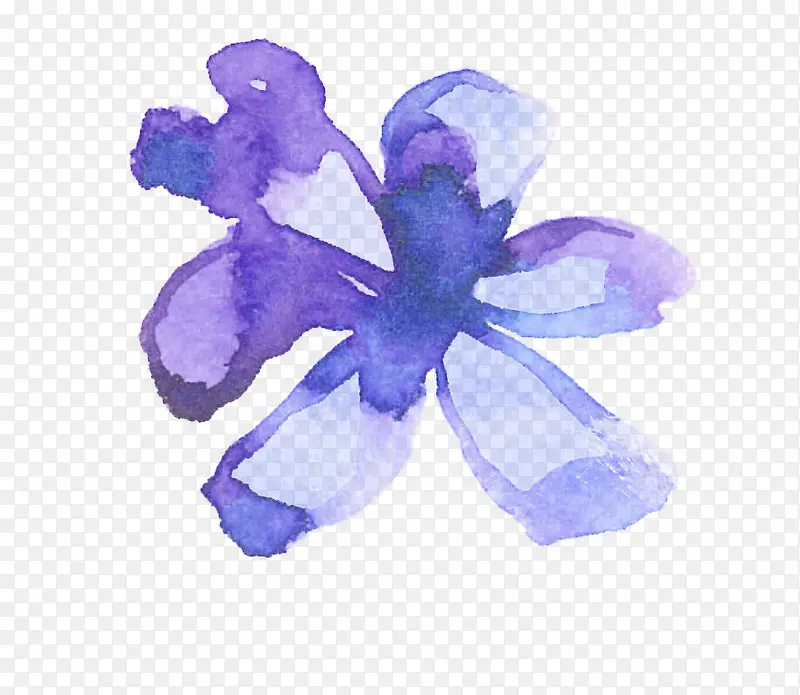 绘画紫色水印花卉