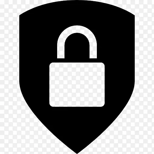 安全接口符号锁定的挂锁在盾构图标