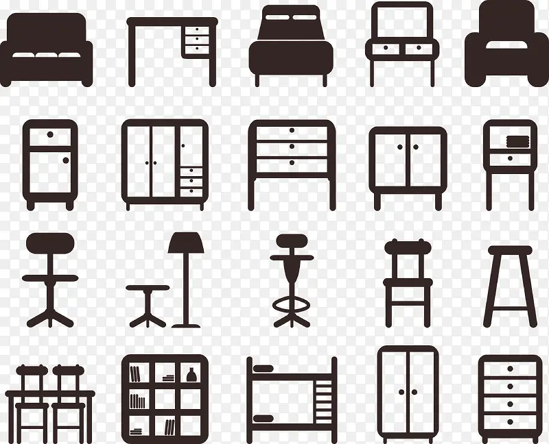 简约家具平面图PNG图片素材下载_图片编号qvmpjrom-免抠素材网