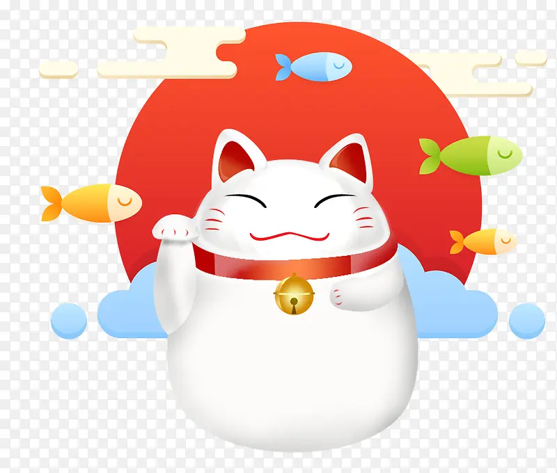新年卡通小鱼招财猫