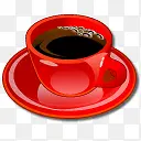 红色的咖啡杯图标