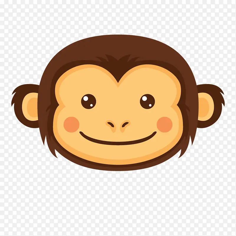 卡通棕色猴子头