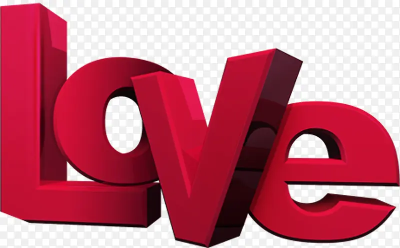 立体红色爱心字体英文设计