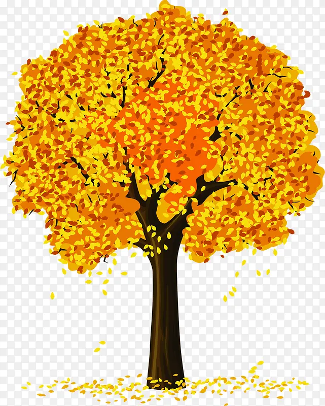 秋天的象征彩绘高清枫树
