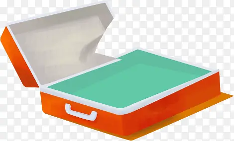 高清扁平风格创意橙色的笔盒