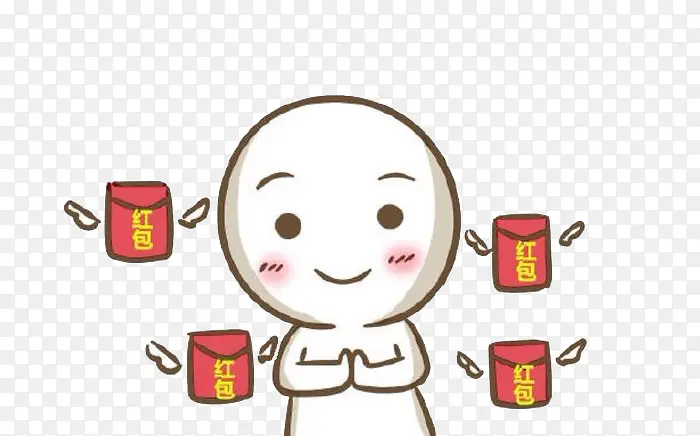 卡通红包飞走装饰免扣素材