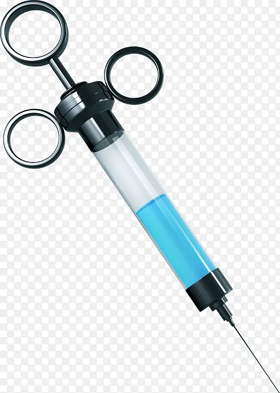 蓝色液体针管治疗医疗