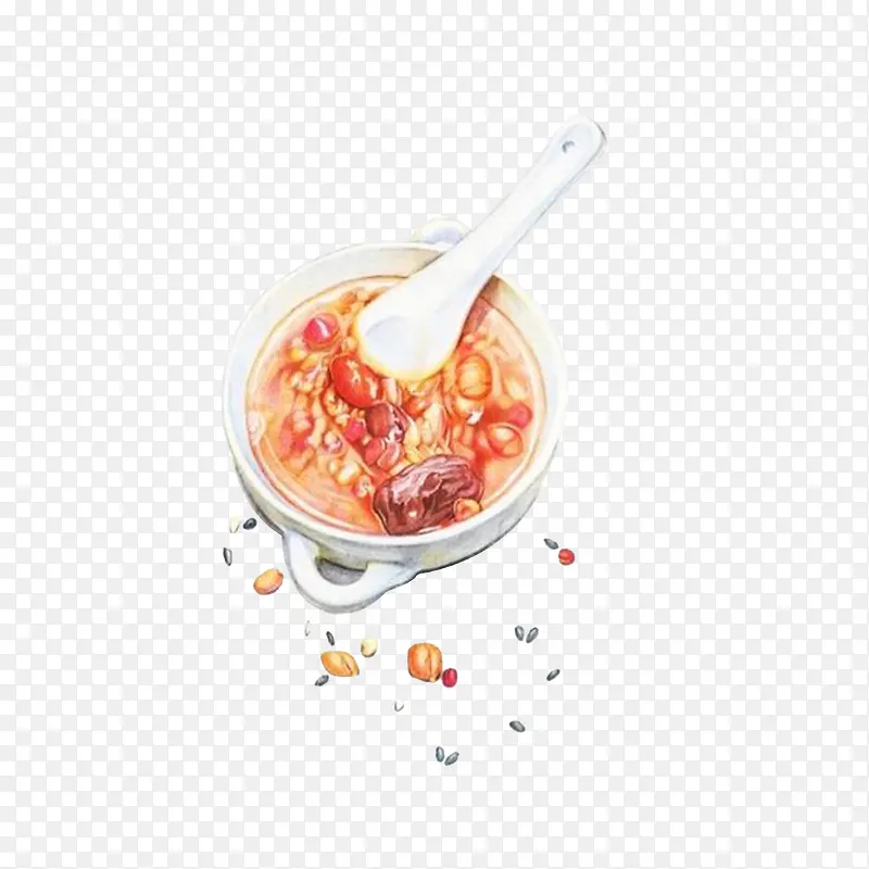 手绘腊八粥插画