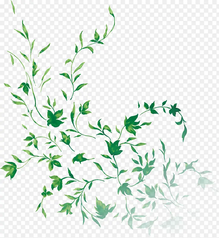 端午佳节绿色花枝素材
