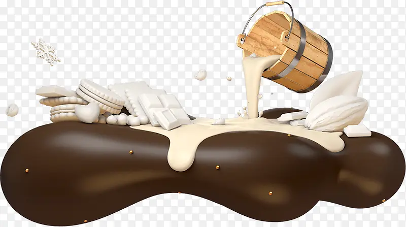 白色牛奶浇灌巧克力设计