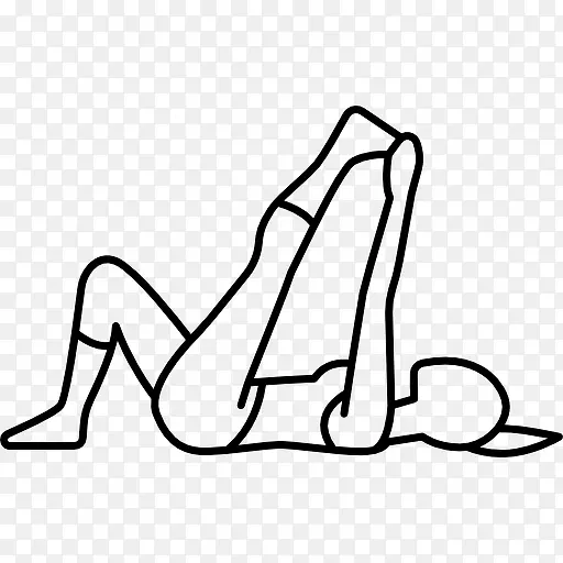 女人躺在地板上伸展右腿图标