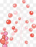 红色卡通植物圆球