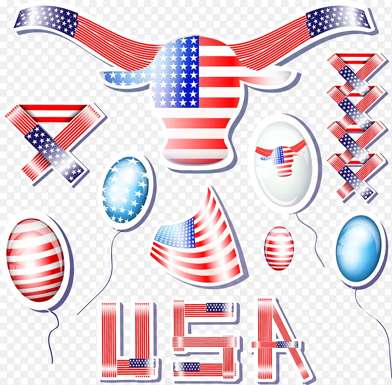 矢量美国国旗