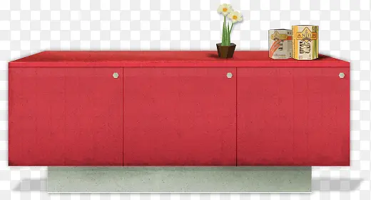 厨房红色台子柜子现代