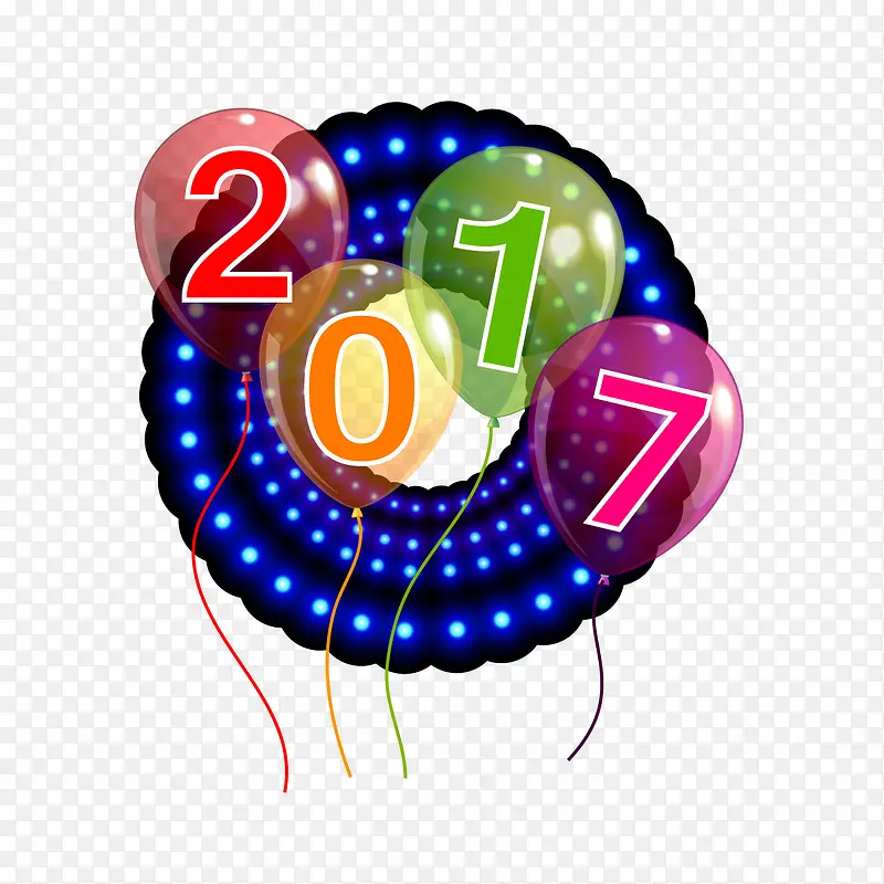 矢量气球2017字体设计
