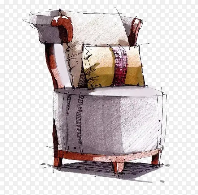 沙发座椅手绘