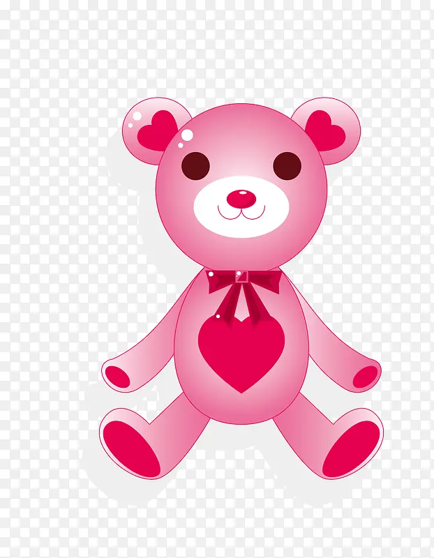 卡通粉色情人节小熊