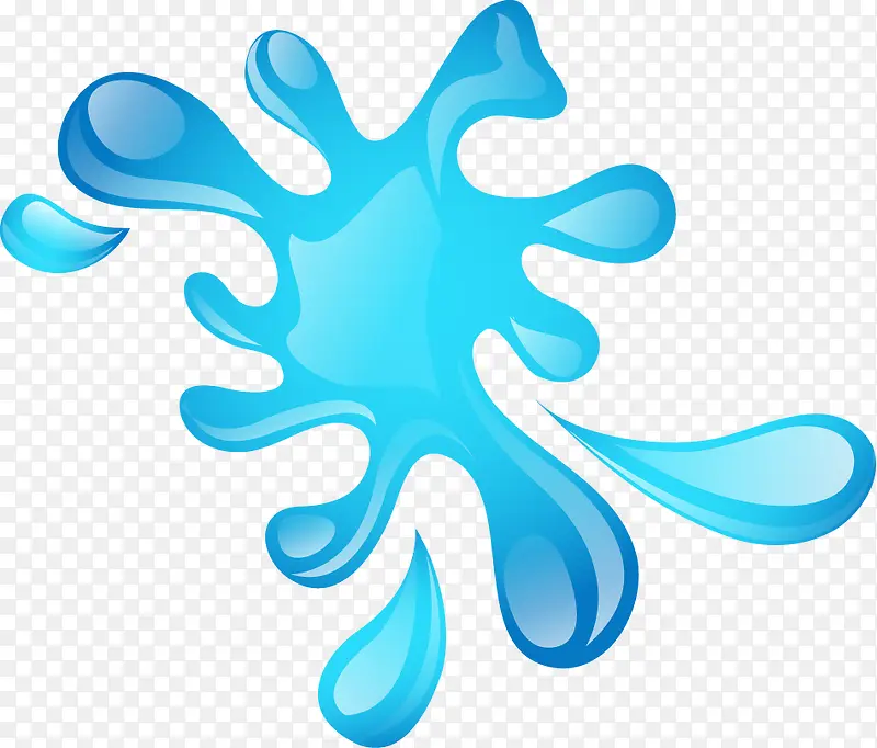 蓝色水花装饰图