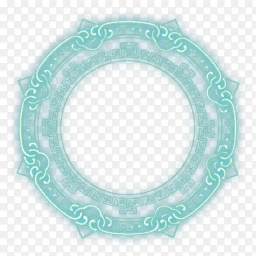 绿色花纹圆环装饰图案