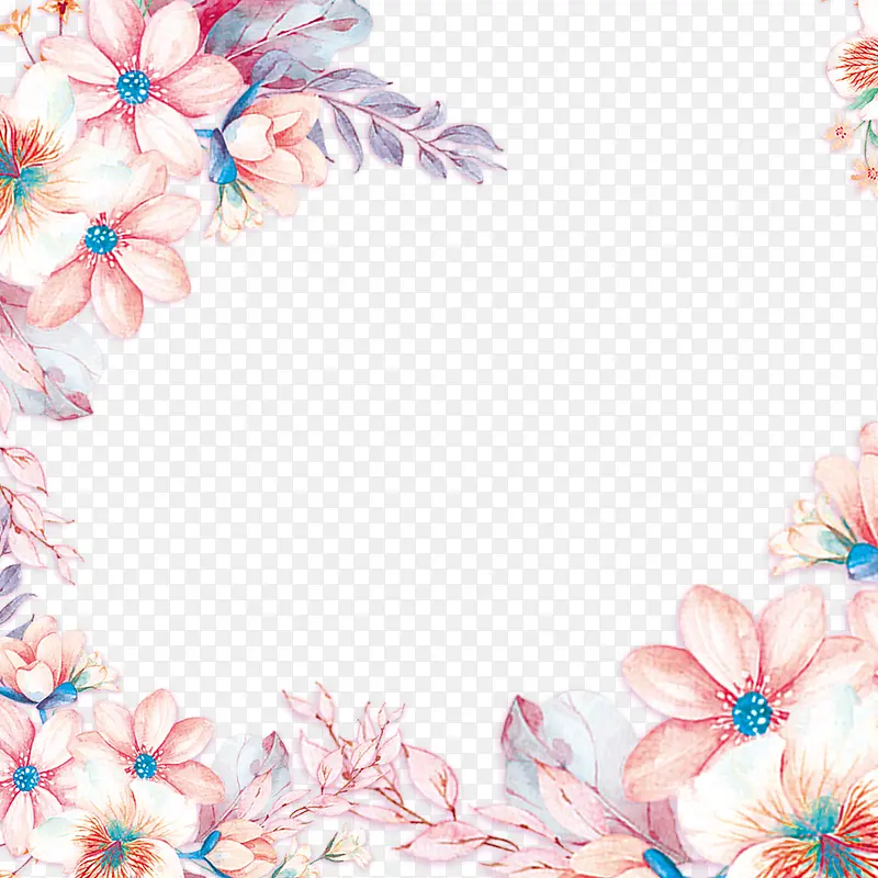 手绘花卉植物装饰