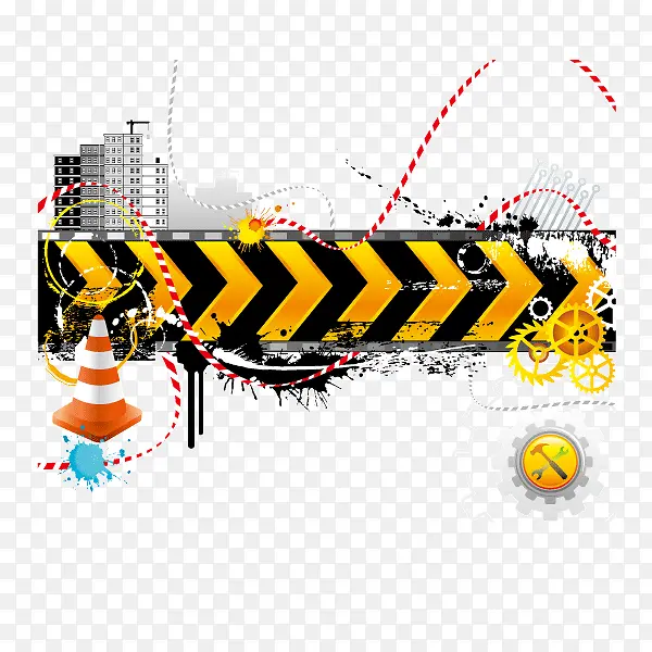 交通护栏 警示 装饰图案