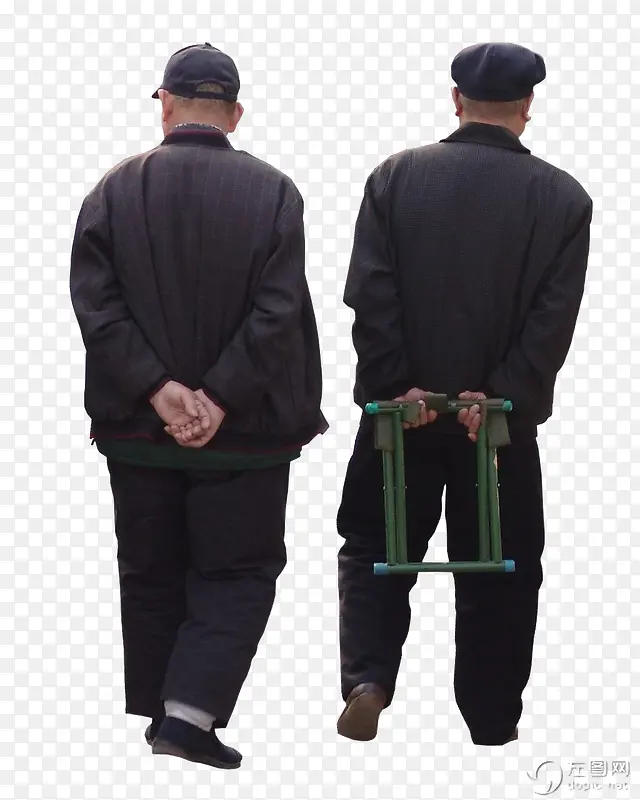 老人背影PNG素材
