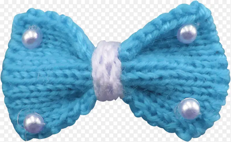 蓝色毛织蝴蝶领结