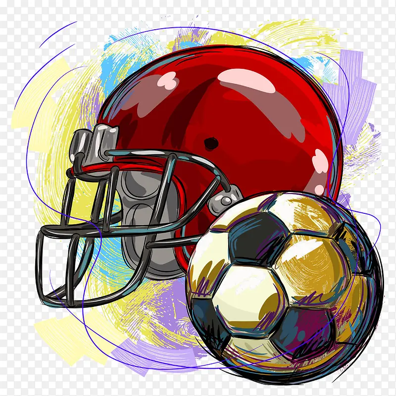 卡通彩绘足球安全帽