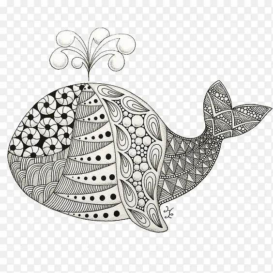 手绘装饰插画鲨鱼
