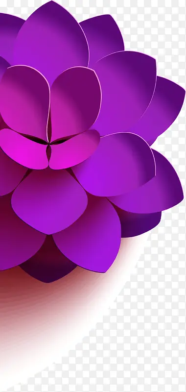 立体精致紫色高贵花瓣折纸花朵