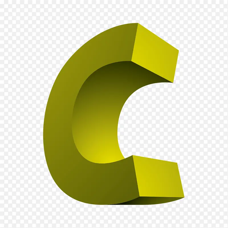 3D英语字母C