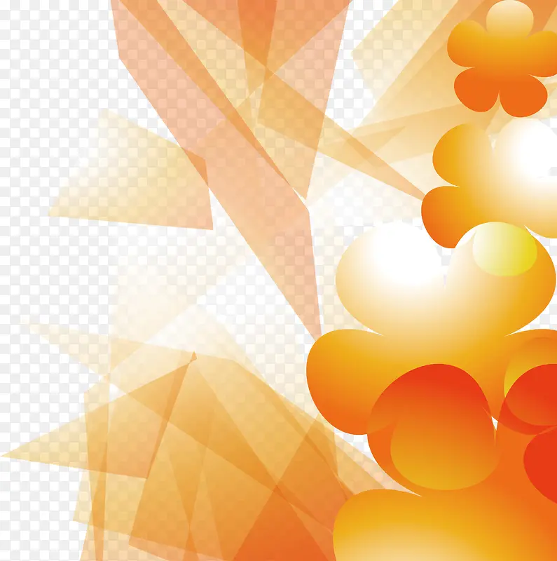 橘色花朵艺术海报