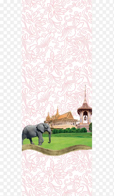 泰国花纹建筑素材背景