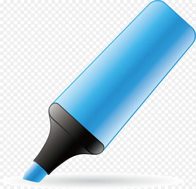 蓝色彩笔绘画元素