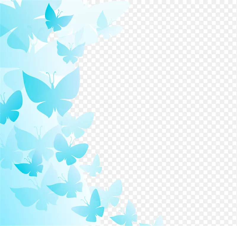 蓝色蝴蝶装饰背景