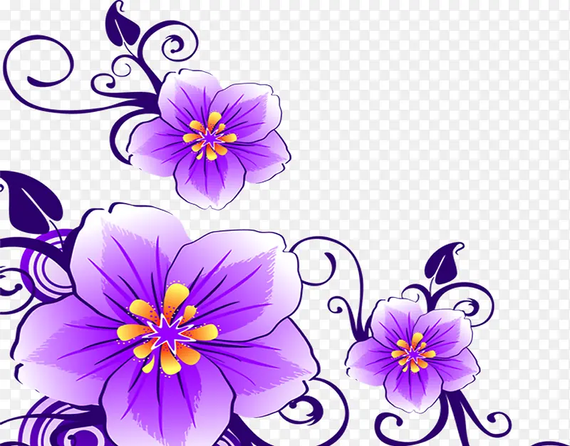 设计紫色花纹效果设计