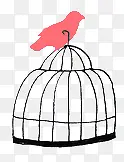 手绘鸟笼展架设计