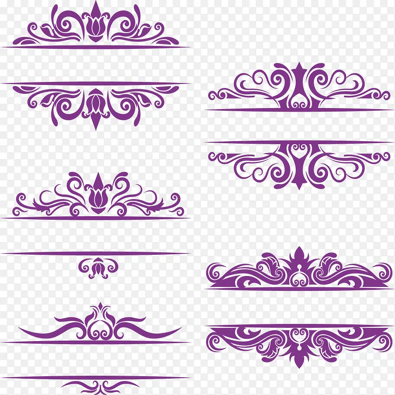 创意合成效果紫色的花纹边框