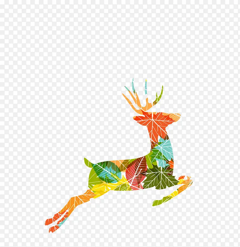 色彩创意麋鹿矢量背景图
