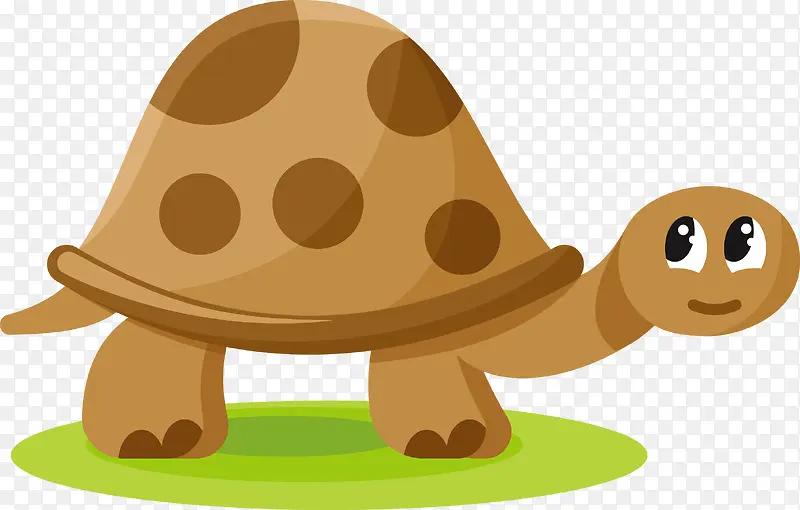 一只褐色矢量小乌龟